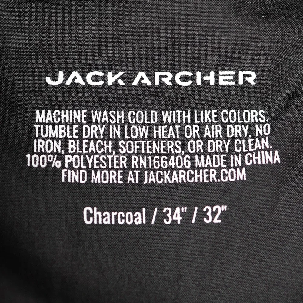 Jack Archer Pants Mens 34x31 Charcoal Gray Jetsetter Tech Chino Golf Preppy